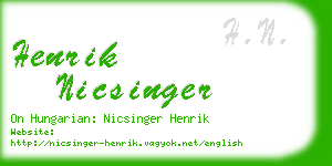 henrik nicsinger business card